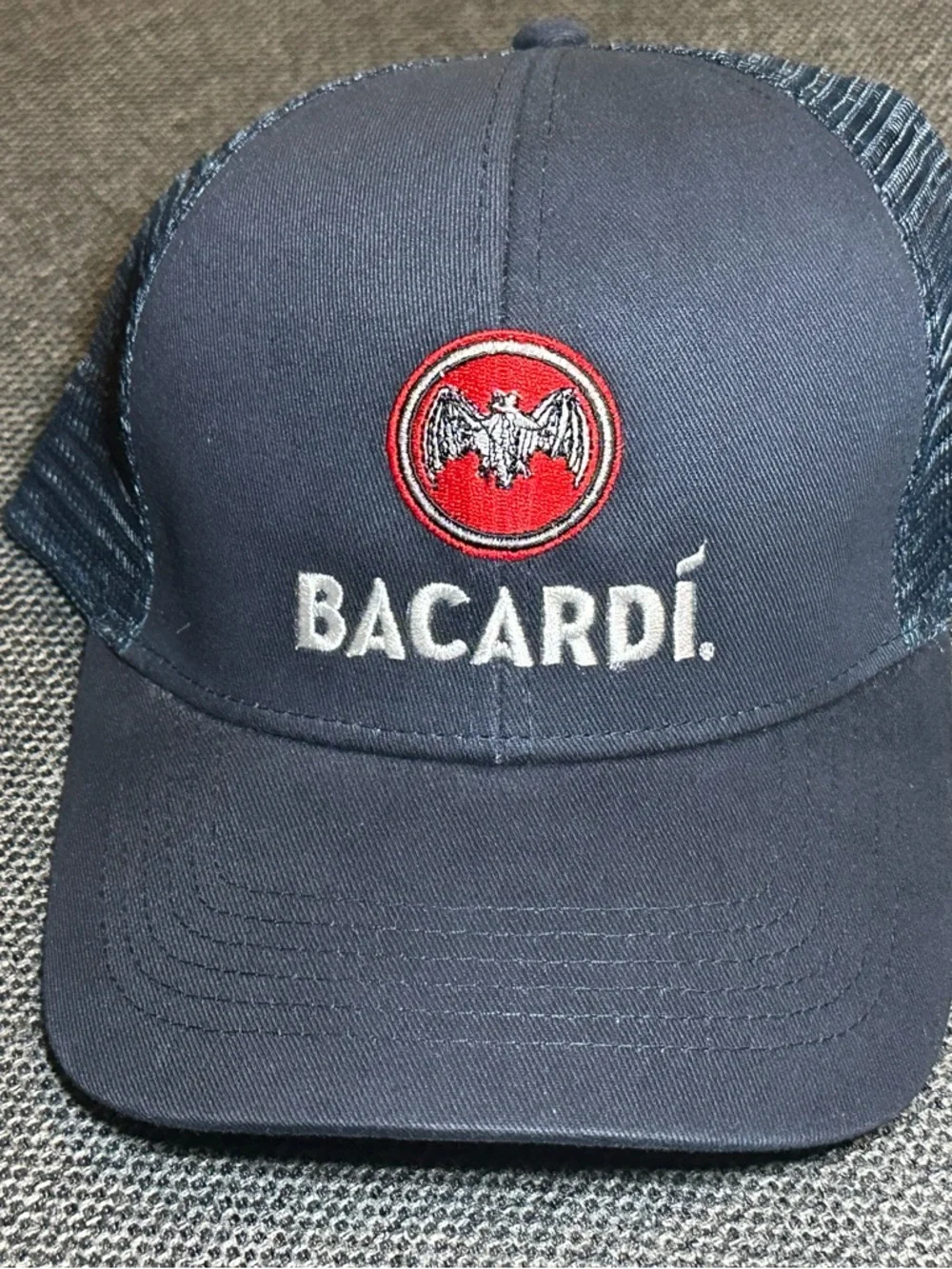 Bacardi NAVY Trucker Hat Snapback Mesh Logo Cap NWOT Rare Limited Edition